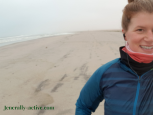 Running on the beach in Namibia